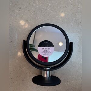 NWT Vanity Mirror - Black 2-Sided Makeup Mirror w regular & 10x magnification